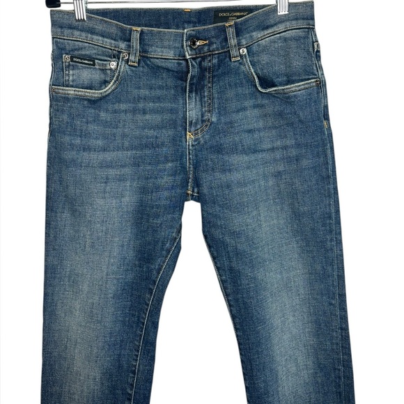 Men’s Dolce & Gabbana Slim Fit Logo Tag Blue Jeans Size 46 US 31 - Picture 11 of 16